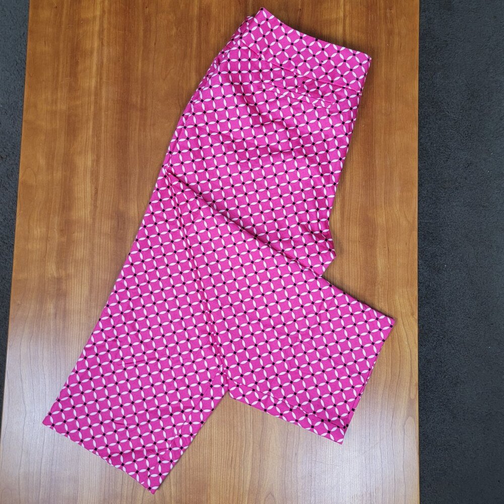NWOT Worthington Hot Pink Black White Geometric Print Capri Pants - 10 - Picture 14 of 14